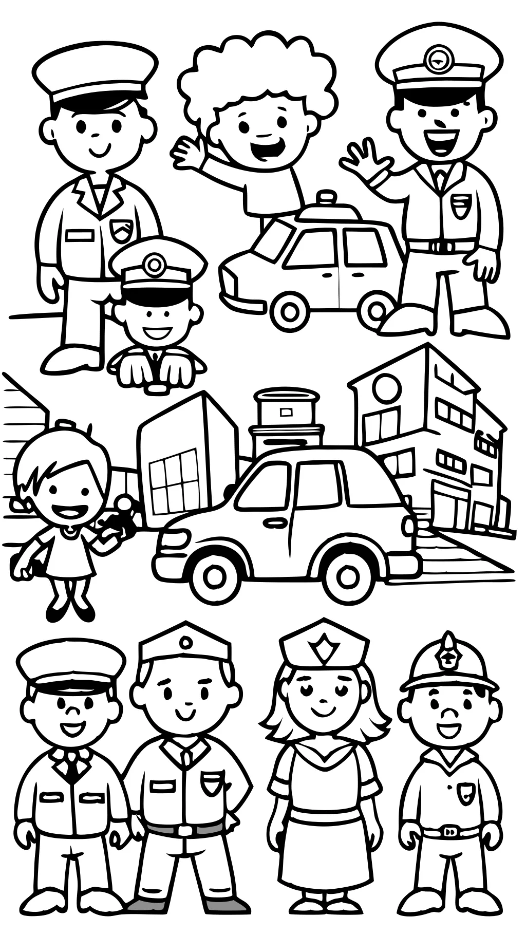 coloring pages of police officers